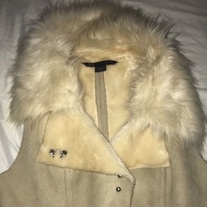 Armani Exchange suede and fur vest